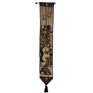 𝅺“OUT West” Western Ranch Scene Narrow Tapestry